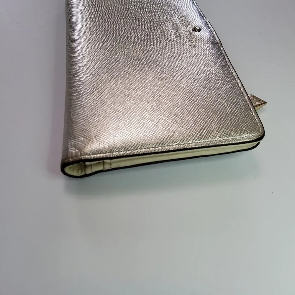 Kate Spade NY Bifold Snap Wallet Silver